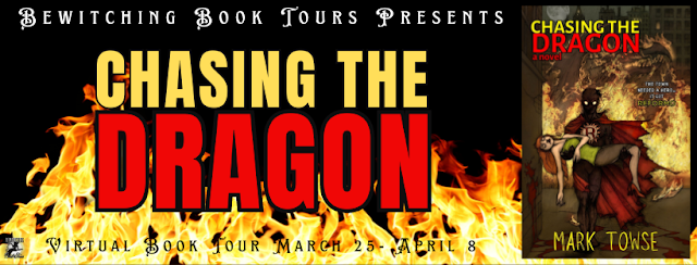 Chasing The Dragon Mark Towse  Genre: Horror, Thriller, Crime, Fantasy, Romance, Comedy  Publisher: Eerie River Publishing  Date of Publication: 23rd March 2024  ISBN: 1998112268  ASIN: B0CR6PNZLQ  Number of pages: 234  Word Count: 68,650  Cover Artist: Tom Brown  Tagline: The town needed a hero… it got Reformo.