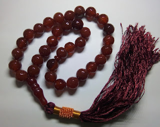 Yamni Red Aqeeq Gemstone Tasbeeh 