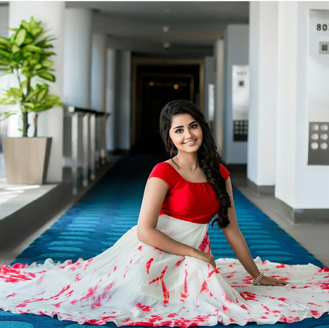 Anupama Parameshwaran pics in red dress