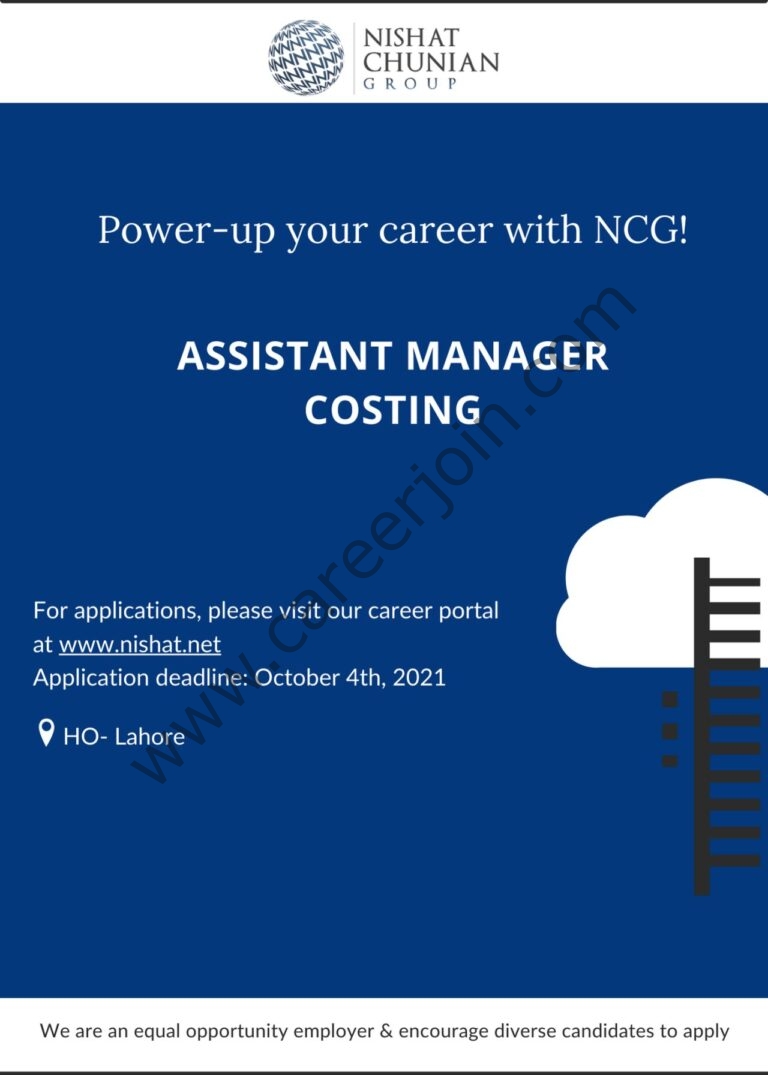 Nishat Chunian Group NCG Jobs Assistant Manager Costing