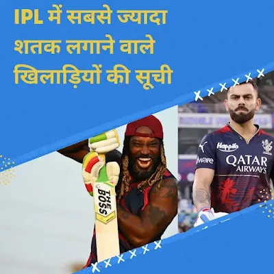 IPL में सबसे ज्यादा शतक लगाने वाले खिलाड़ियों की सूची | Most IPL Centuries