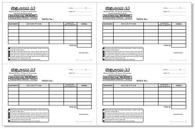 Gambar Nota Faktur Kwitansi Invoice Percetakan Murah 