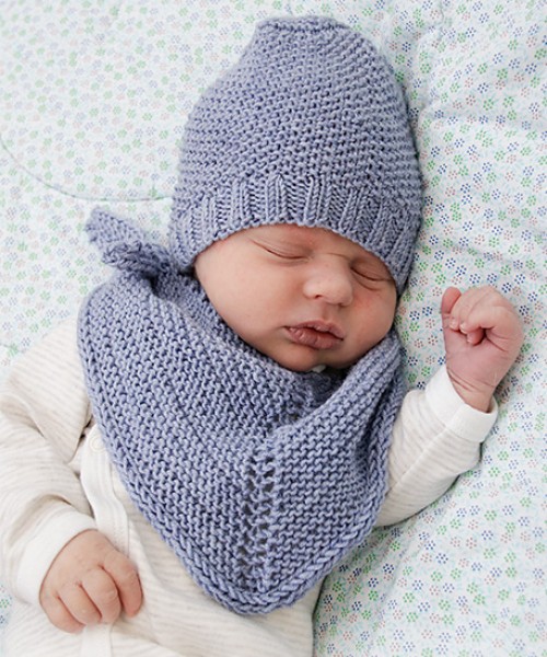 Knitted Hat & Shawl for Baby - Free Pattern 