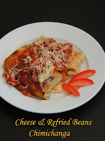 Cheese & refried beans chimichanga