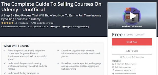 [100% Off] The Complete Guide To Selling Courses On Udemy - Unofficial| Worth 199,99$