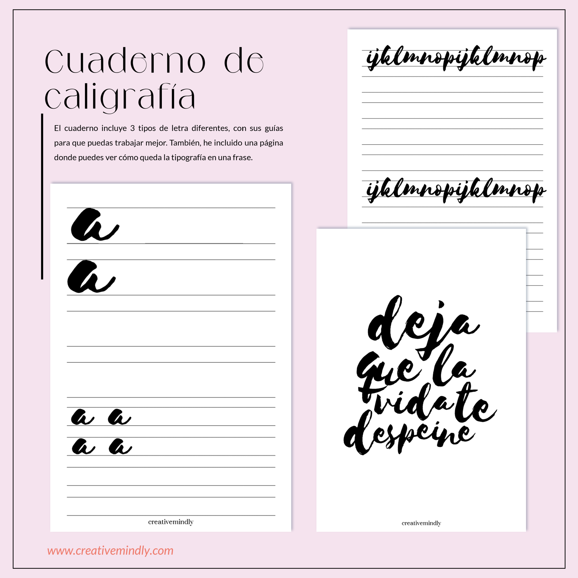 Creative Mindly: Cuadernillo imprimible gratis para hacer caligrafía