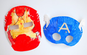 avenger paper plate masks- great super hero craft for kids