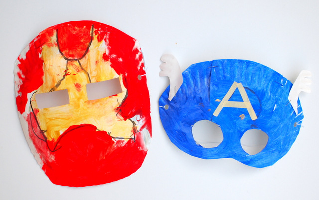 avenger paper plate masks- great super hero craft for kids