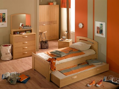 Dormitorio naranja infantil