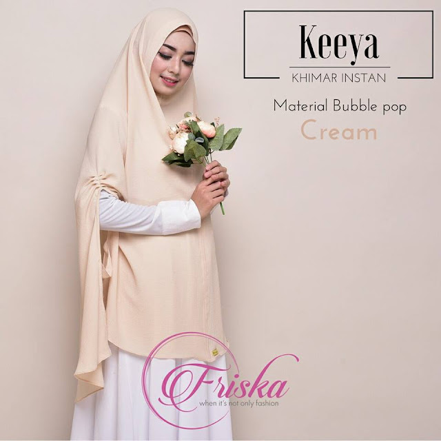 Keeya Khimar Instant warna cream dari friska hijab