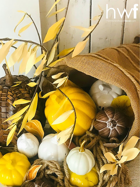 fall,Thanksgiving,pumpkins,DIY,diy decorating,decorating,seasonal,re-purposed,crafting,tomato cage crafts,up-cycling,wreaths,centerpieces,home decor,Thanksgiving decor,Thanksgiving cornucopia,cornucopia,farmhouse style,November decor.