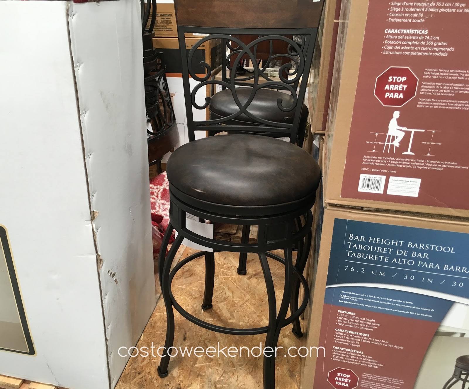 american heritage swivel barstool  costco weekender