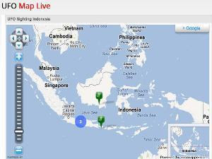 Peta Penampakan UFO di Indonesia