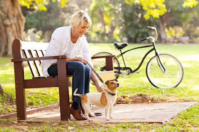 lady and dog