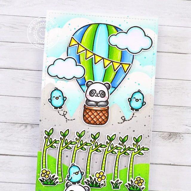 Sunny Studio Stamps: Panda Party Birthday Card by Marine Simon (featuring Balloon Rides)