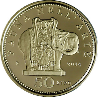 Italy 50 Euro Gold Coin 2014 Baroque - Elephant at the Piazza della Minerva, Rome