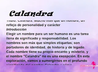 significado del nombre Calandra