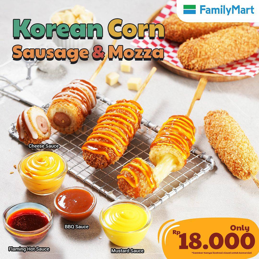 Promo FAMILYMART MENU BARU ! Korean Corn Noodle Sausage & Mozza Hanya Rp. 18.000