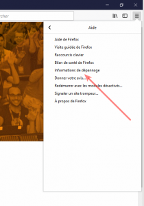 معلومات استكشاف الأخطاء وإصلاحها Informations de dépannage في فايرفوكس