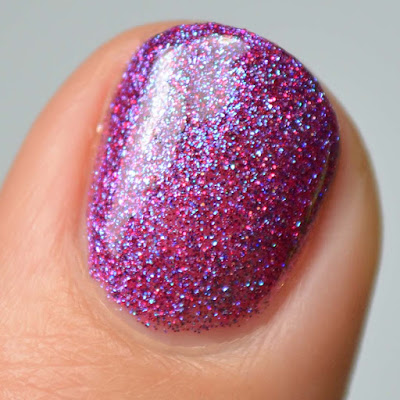 purple holographic nail polish swatch