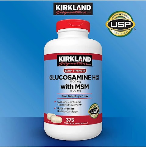 Thực phẩm chức năng bổ sung cho Xương Khớp. Kirkland Glucosamine HCl 1500mg with MSM (375 Viên) - Mỹ