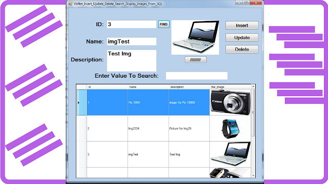 vb.net insert update delete search display image in database