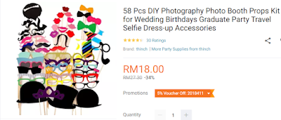 Lazada Birthday Festival Blogger Contest, Birthday Festival Sale, Lazada Malaysia, Anniversary Lazada Yang Ke - 6, Blogger Contest By Lazada, April, 2018, DIY Photography Photo Booth Props Kit For Birthday Party,