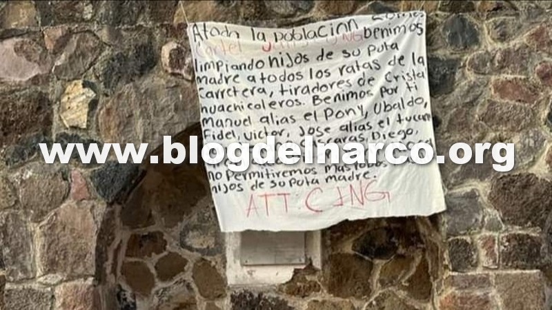 CJNG coloca Narcomanta en Zempoala, amenaza a Huachicoleros, Rateros y Asaltantes de carreteras en Hidalgo