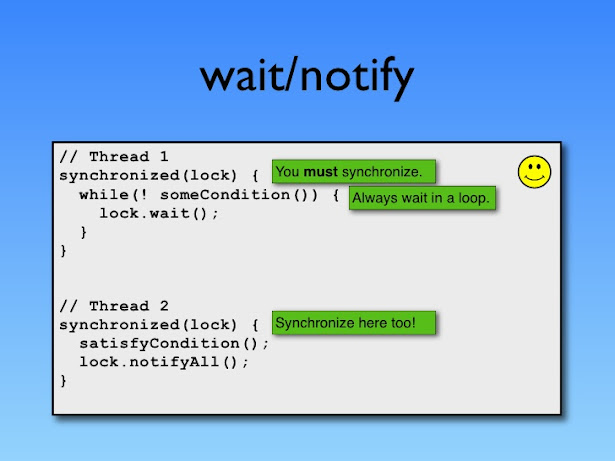 "wait notify and notifyall in java synchronized