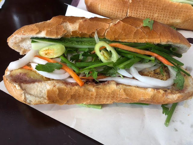 Bánh mì Vietnamese sandwich traditional street food in Ho Chi Minh City (Saigon), Vietnam