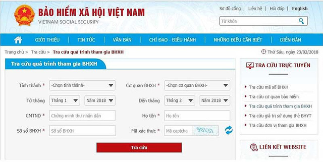 tra cứu bảo hiểm xã hội