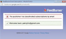 Mengatasi error  The feed does not have subscription by email enabled