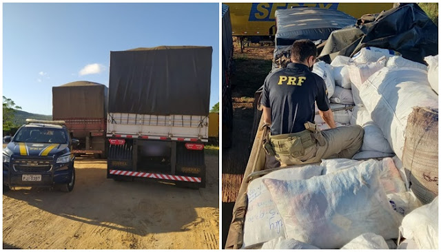  Seabra/BA, PRF apreende aproximadamente um milhão de peças de vestuários sendo transportadas de forma irregular
