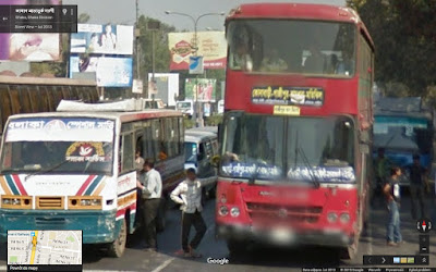 Hino, Ashok-Leyland Titan, Dhaka, Bangladesz, Google Street View