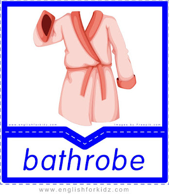 Bathrobe - clothes and accessories flashcards for ESL students
