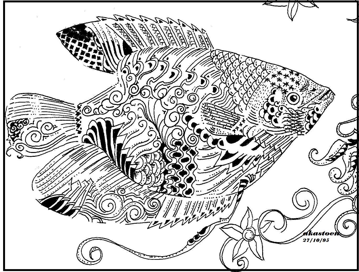 Gambar Stilasi Ikan Gurame