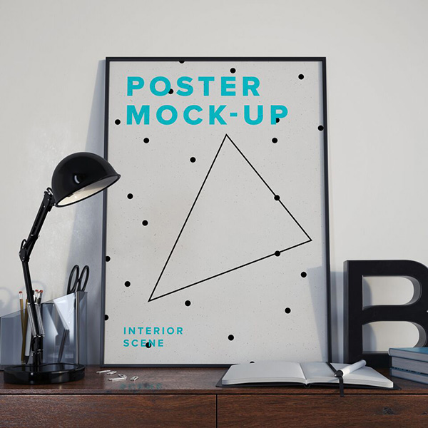 Download Poster Mockup PSD Terbaru Gratis - Poster MockUp PSD – Interior Scene