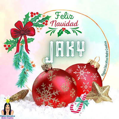 Solapín navideño del nombre Jaky para imprimir