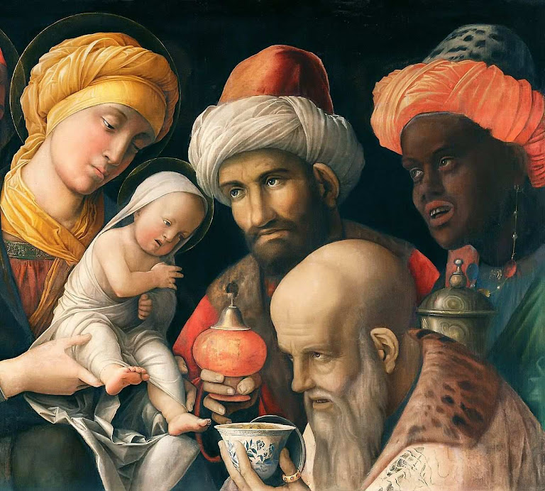 Reis Magos. Representam todas as raças. Andrea Mantegna (1431-1506). J. Paul Getty Museum, Los Angeles.