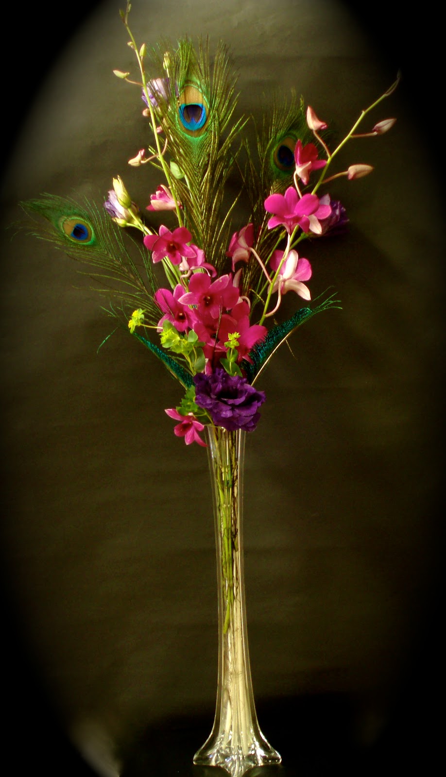 peacock wedding centerpiece