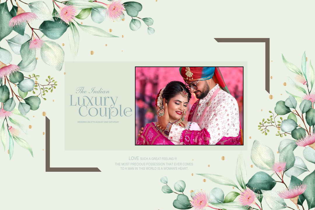 PSD WEDDING PHOTO ALBUM DESIGN TEMPLATES: Wedding Album Cover Page Design  10 PSD background || Size 12X18 || Download Paid Service