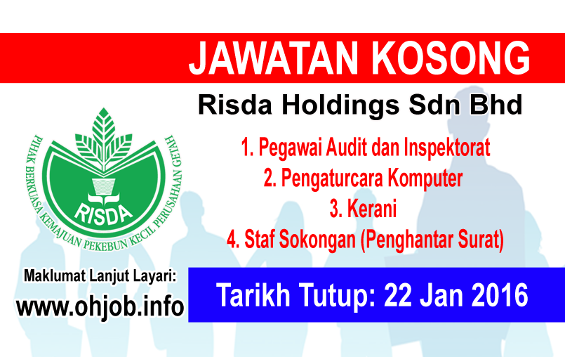 Jawatan Kosong RISDA Holdings (22 Januari 2016) - JAWATAN 