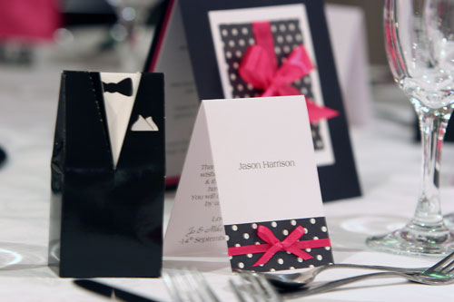 Black And Hot Pink Wedding Invitations