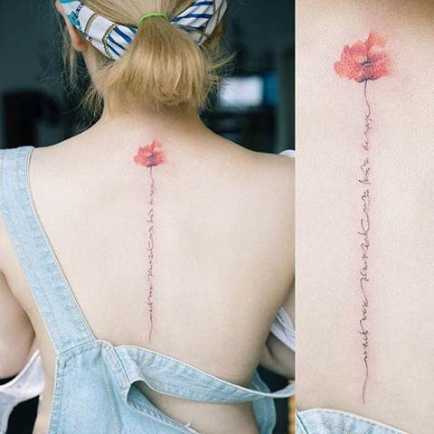 19 Awesome Spine Line Tattoos