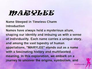 meaning of the name "MARYLEE"