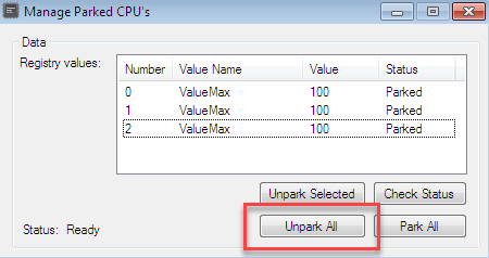 unpark cpu app