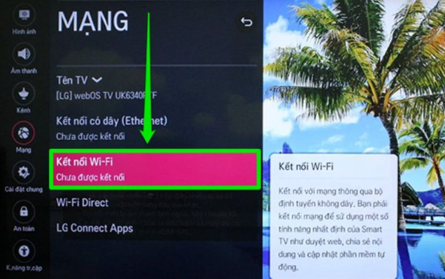 Chọn kết nối Wi-Fi