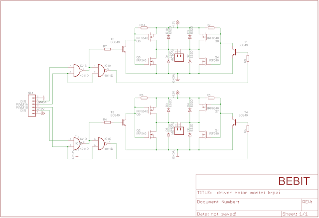 skematik Driver motor dc dengan mosfet