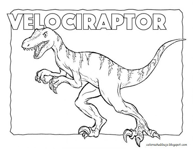 🦖Dibujo de velociraptor para pintar