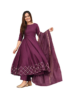 Women's  Anarkali  Regular  Rayon Kurta With Dupatta